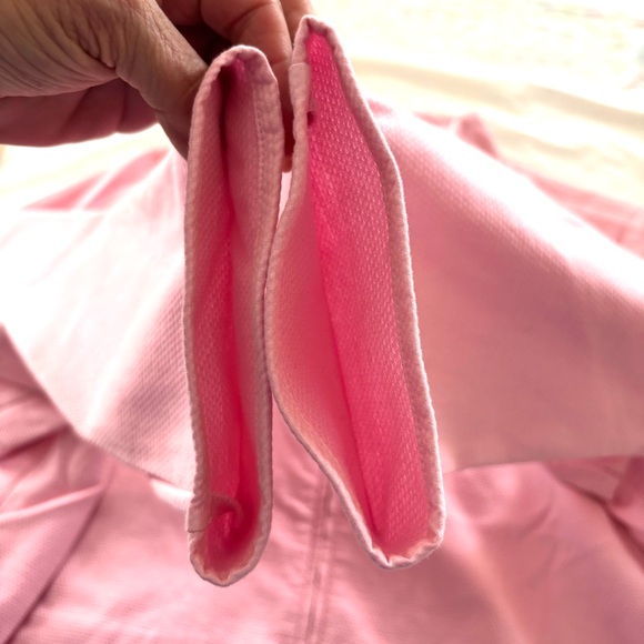 NWOT Eileen Fisher Pink 98% Cotton Pique Lapel Collar Jacket SZ L P  Full Zip - Picture 4 of 9